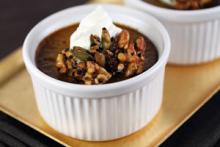 Pumpkin Pie Custard with Spiced Streusel and Whipped Cream Photo