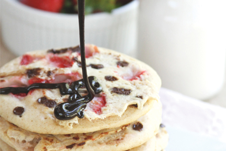 Chocolate Covered Strawberry Pancakes