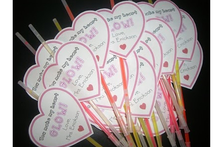 Glow Stick Valentine's Cards