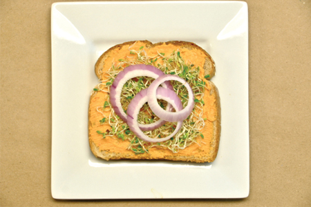 Roasted Red Pepper Hummus Sandwich