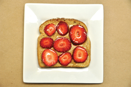 Fresh Strawberry and PB Sandwich