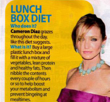 Cameron Diaz in OK Magazine uses The Lunch Box Diet