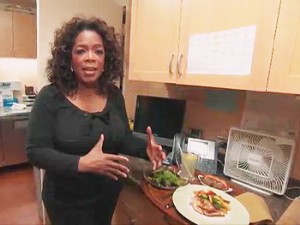 Oprah shares her meal plan in the Harpo kitchen. (Oprah.com)
