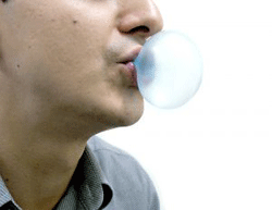 man chewing gum
