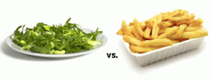 salad and french-fries