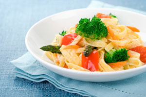 pasta and veggies