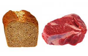 bread and steak