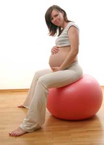pregnancy and yoga ball