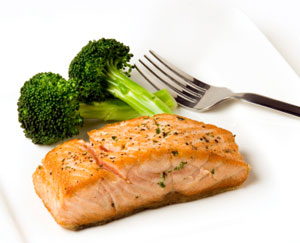 salmon and broccoli