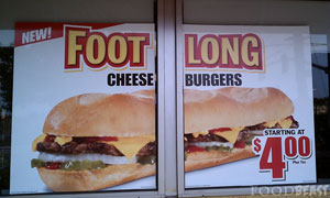 the foot-long cheeseburger from Carl's Jr.