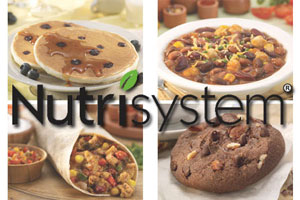 NutriSystem logo over meal examples
