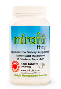 bottle of the diet supplement mirafit