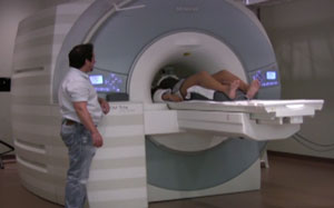 Woman having an fMRI scan