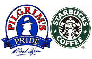 Starbucks and Pilgram's Pride Logos