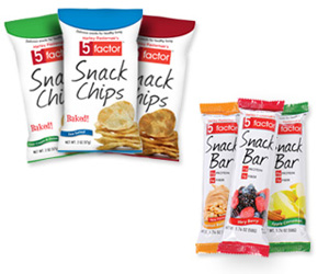5-factor snack bars and chips