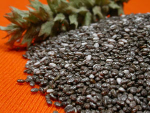 pile of seeds on an orange fabric
