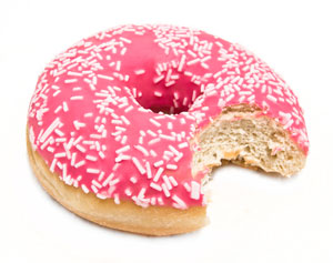 doughnut with pink frosting
