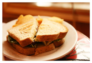 sandwich on a plate