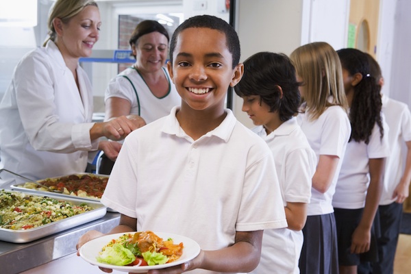 Boy in Cafeteria Line