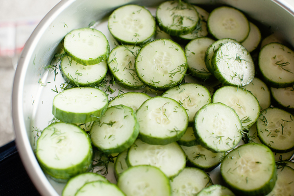 sliced homemade pickles