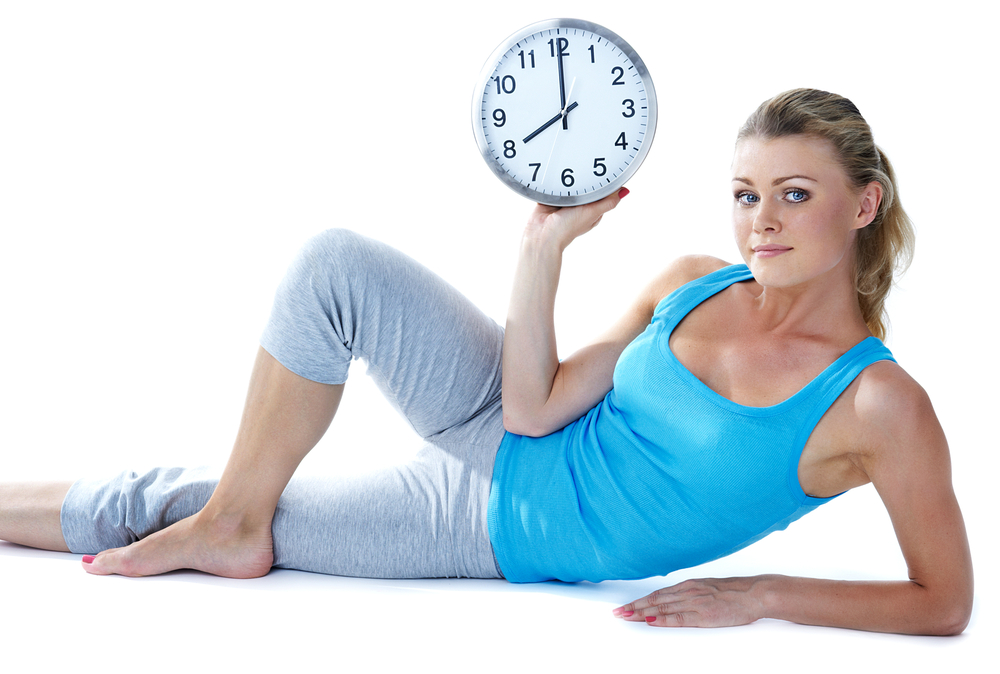 woman fit time clock