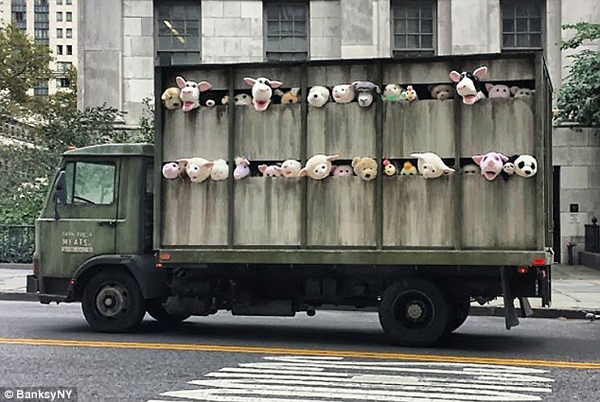 banksy animal truck