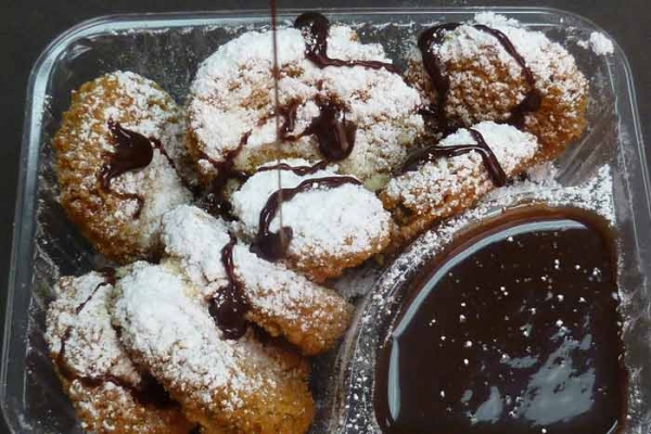 fried pickles and chocolate