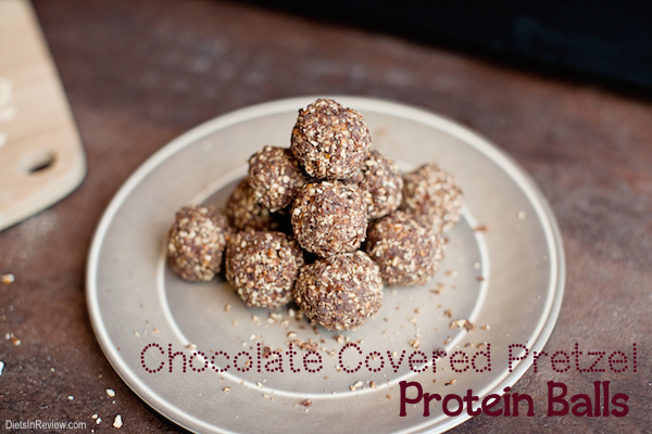 chocolate pretzel protein balls
