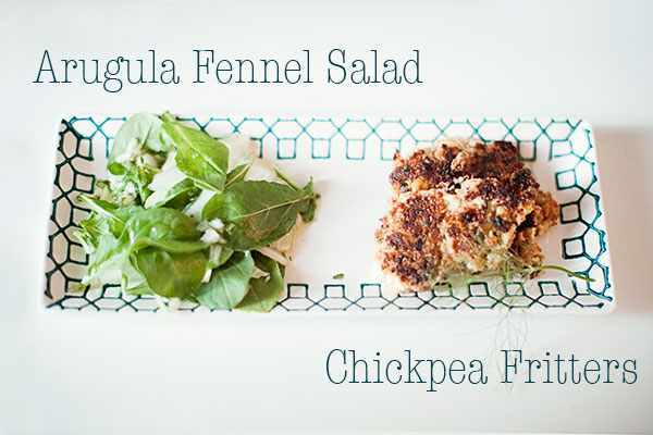 chickpea-fritters-and-arugula