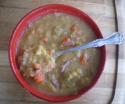 Yellow Split Pea, Turkey Bacon, and Root Vegetable Soup Photo