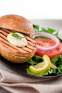 Salmon Burger Photo