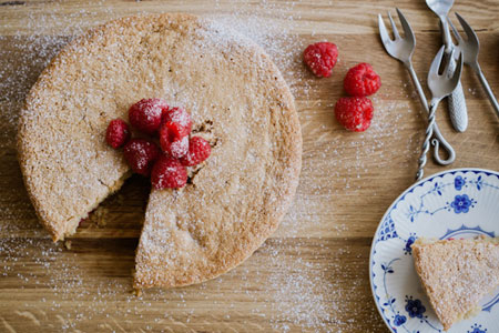 Raspberry and Almond Olive Oil Cake