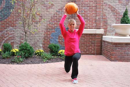 Lunge with Pumpkin Overhead