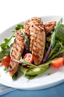 Grilled Chicken Salad With Baby Spinach and Creamy Mustard Dressing Photo
