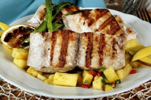 Grilled Halibut With Pineapple Photo